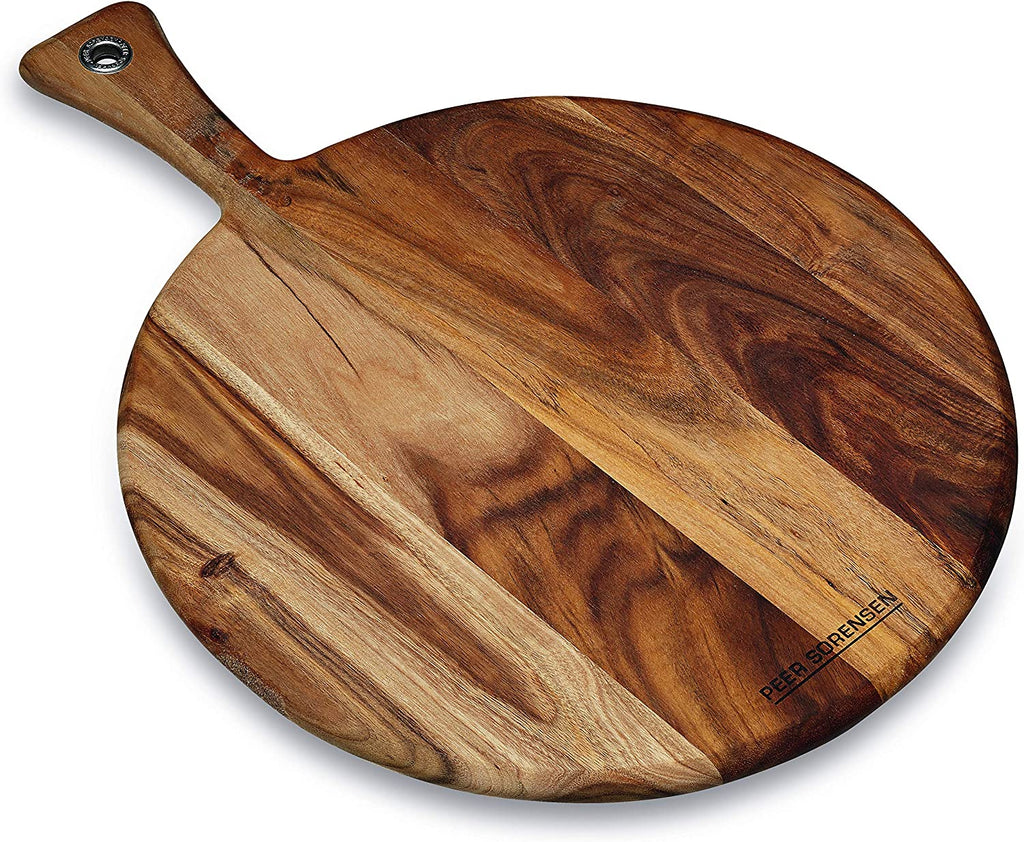 round Paddle Serving Board, Brown, 42 X 30.5 X 1.2Cm, Acacia Wood